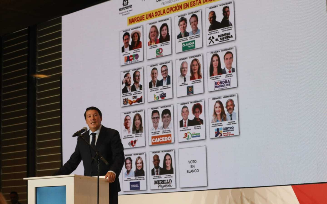 Así quedó el tarjetón oficial para la primera vuelta presidencial en Colombia