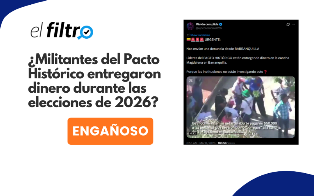 Video viral de billetes y camisetas del Pacto Histórico es de 2022, no 2026
